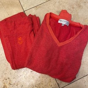 Red Wildfox Sweatsuit Set XS
